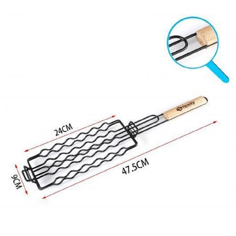 Trade Shop - barbecue-grill 47,5X24X9CM für gegrillte würstchen hot dogs fleisch gemüse 802059 -
