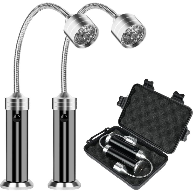 Grill Licht, 2 Stück Magnetische Grilllampe, Outdoor Grill Leuchten, BBQ Zubehör Set (360° Drehwinkel), für Barbecue Picknick mit Box