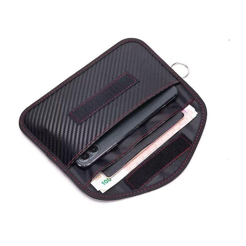 Tonchean - Große Anti-RFID-Hüllen für Telefon und Autoschlüssel, Faraday-Käfigtasche, blockiert RFID-NFC-WLAN-GSM-Bluetooth-Signal – Kohlefaser