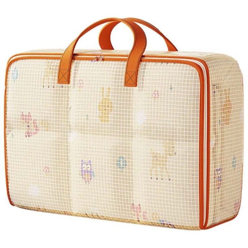 XVX - Große, durchsichtige Umzugstaschen mit Reißverschlüssen, robuste, faltbare Aufbewahrungstaschen für die organisierte Aufbewahrung von Kleidung,