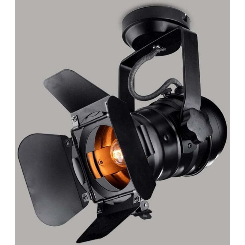 Comely - Große Größe L31 W17 H35cm Industrielle Deckenleuchte, E27 Metall Verstellbare Deckenleuchte, Vintage Industrielle Deckenleuchte Schwarze