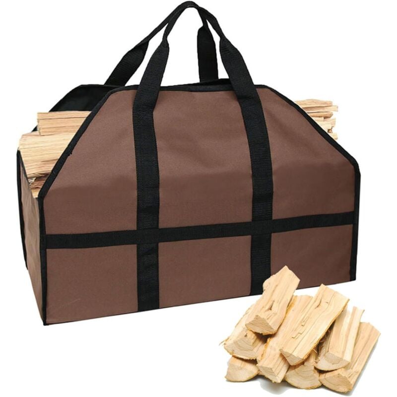 Großer Kaminholzkorb für Brennholz – 600D Oxford wasserdichte, faltbare Brennholz-Aufbewahrungstasche mit Griff,