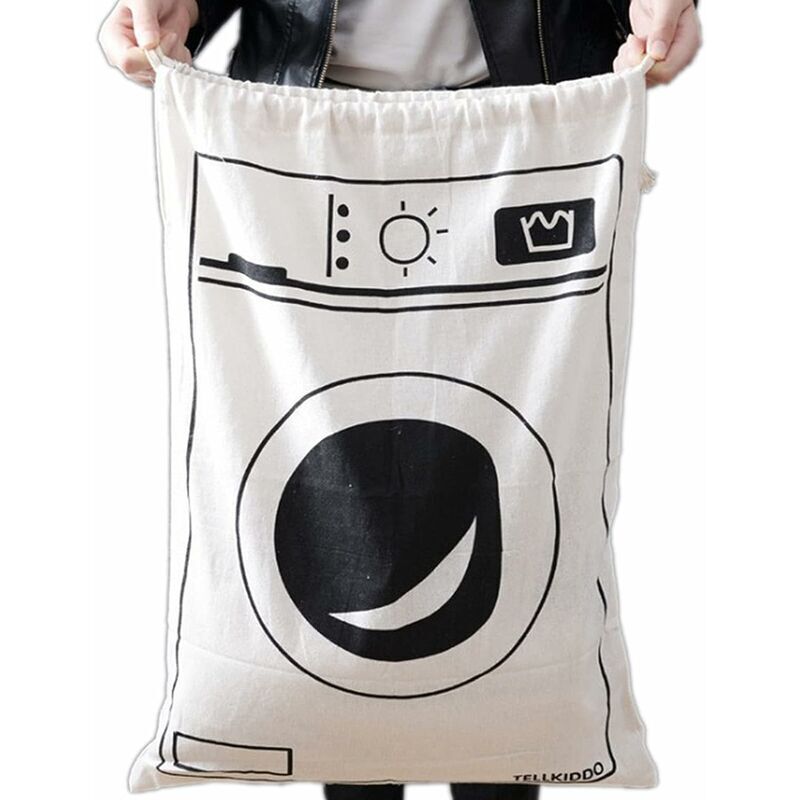 Rosemary - Großer Wäschesack aus Segeltuch, großer Reise-Wäschesack mit Kordelzug, Aufbewahrungstasche aus Segeltuch für Kinderspielzeug, Wäschesack