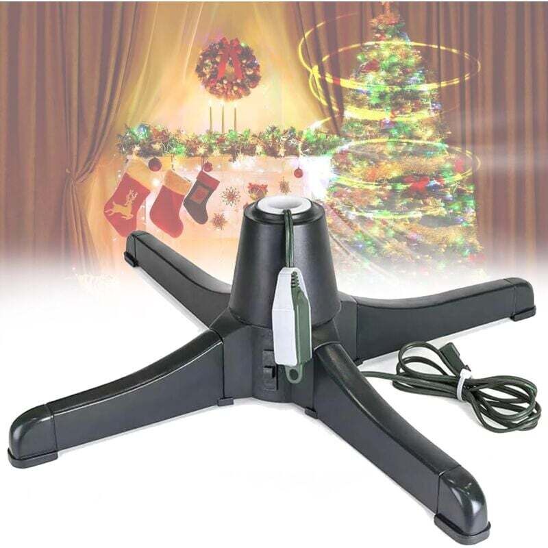Großer Weihnachtsbaum mit elektrisch drehbarem Sockel, Weihnachtsbaumständer, 360° drehbarer künstlicher Weihnachtsbaumsockel, elektrisch drehbarer