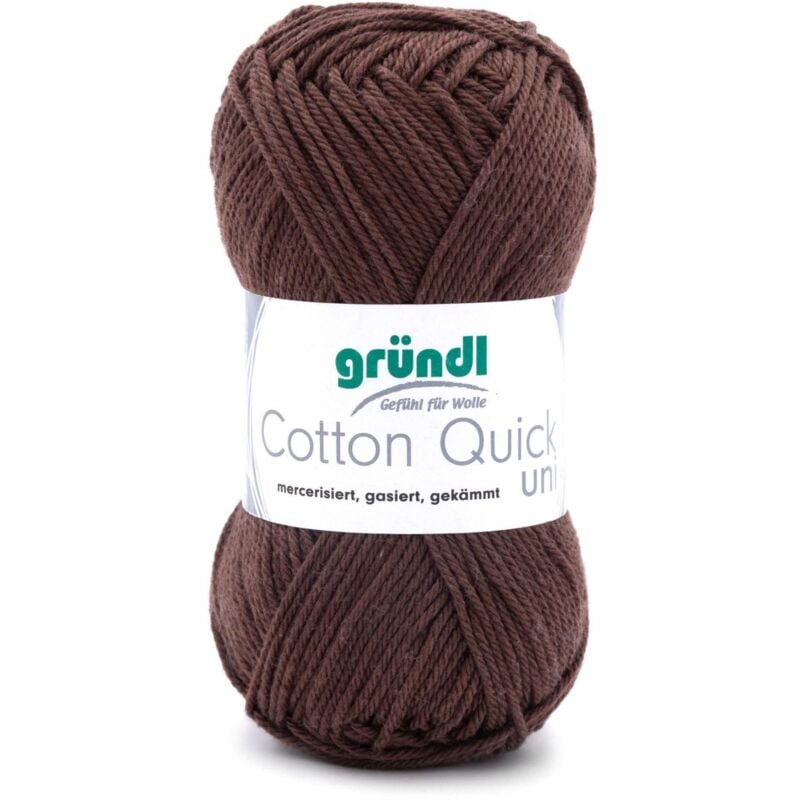 Gründl Wolle Cotton Quick 50 g uni schokolade Handarbeit