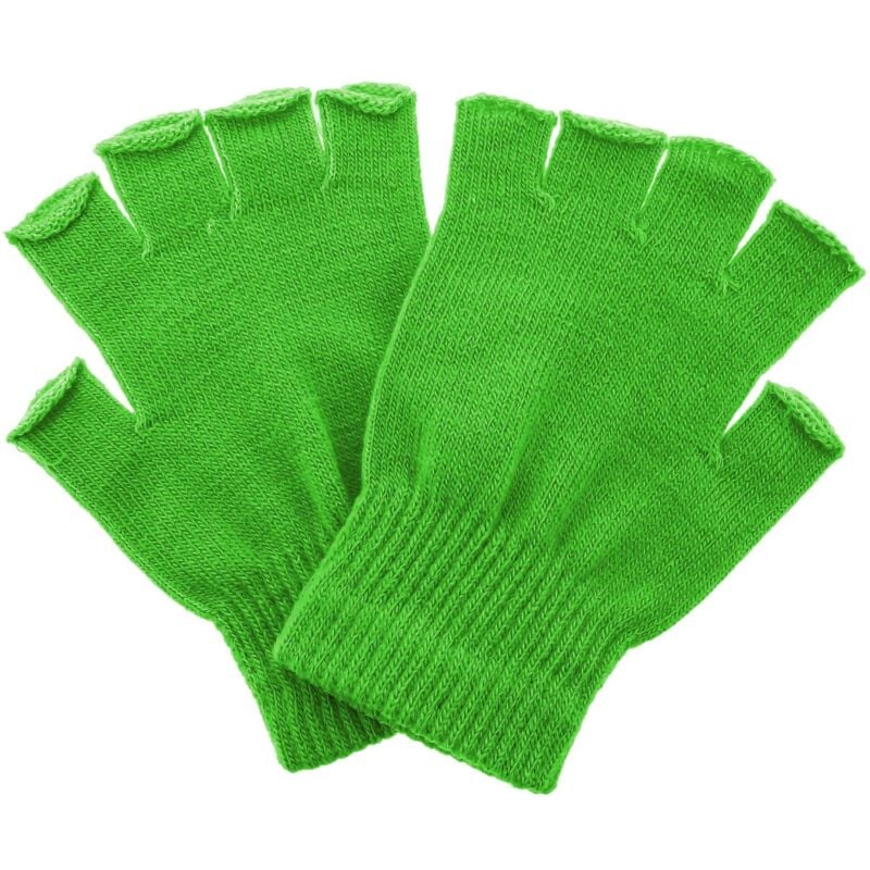 Grüne fingerlose Handschuhe, gestrickte Winterfäustlinge, warme grüne Fäustlinge, dehnbare Handschuhe, Halbfingerfäustlinge, geeignet für Damen,