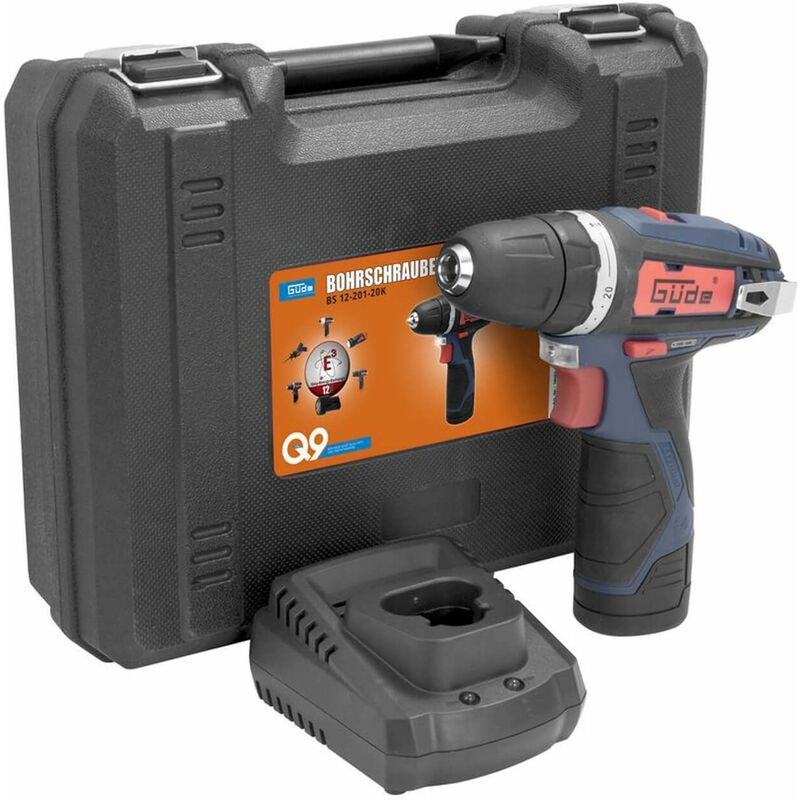 Güde - Q9 Akku-Bohrschrauber bs 12-201-20K Akkuschrauber Koffer + Akku & Ladegerät
