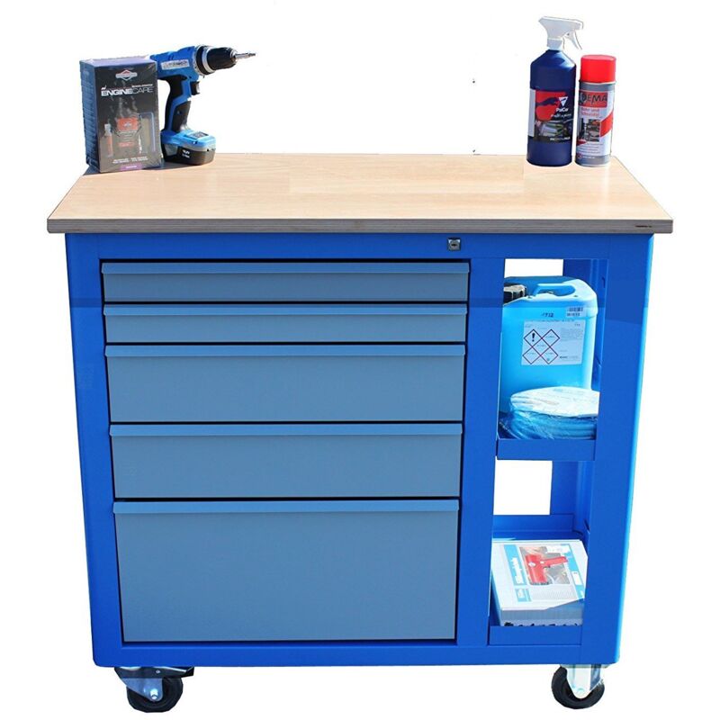 Güde - gwb 05 Werkstattwagen 5 Schubladen Stahl 100×50 cm Zentralverriegelung