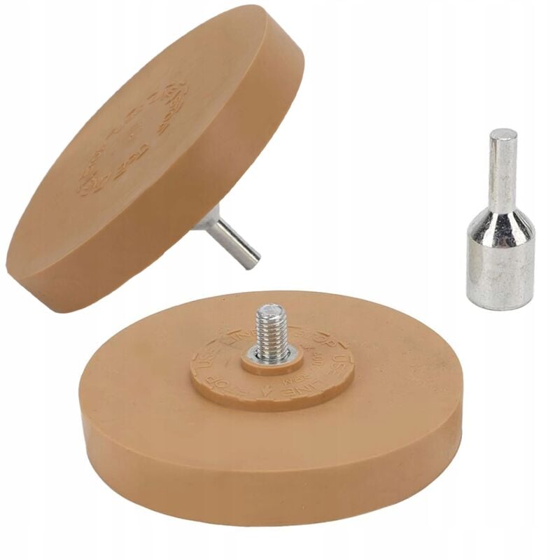 Gummischeibe / Scheibe zum Entfernen von Kleber von 90-mm-Felgen + Adapter für einen Schraubendreher