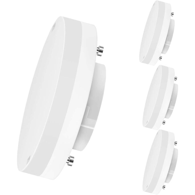 Aougo - GX53-LED-Lampen, 5 w, entspricht 40 w, 3000 k warmweißes Licht, 470 lm, geringer Verbrauch, nicht dimmbar – Packung mit 4 Einheiten.