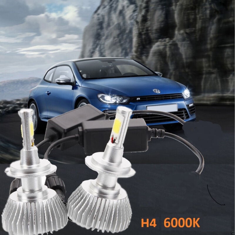 Trade Shop Traesio - Trade Shop - kit H4 led-lampen cree full led 2800 lumen 6000K 20W led-treiber weisses licht -