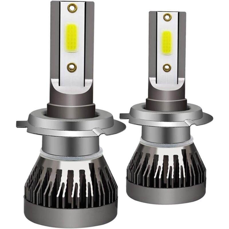 Ersandy - H7 Auto-Scheinwerfer, Mini-LED-Lampen, Auto-Scheinwerfer-Set, 6000 k, LED-Lampe, 2 Stück