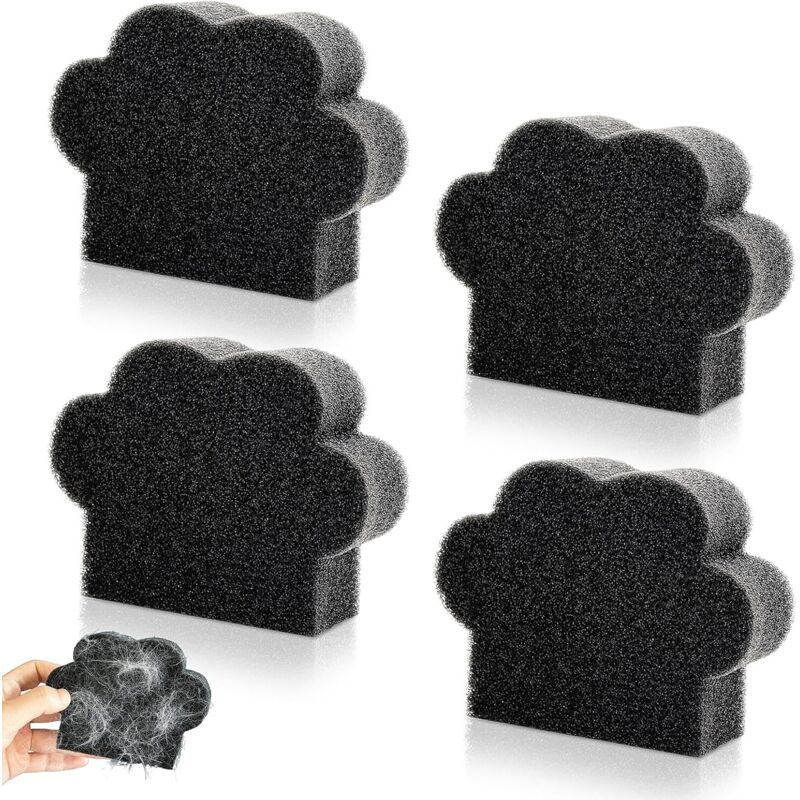 Haarfängerball für die Waschmaschine, 4er-Pack, Haarfänger für die Waschmaschine, Nass- und Trockenschwamm gegen Tierhaare, wiederverwendbarer