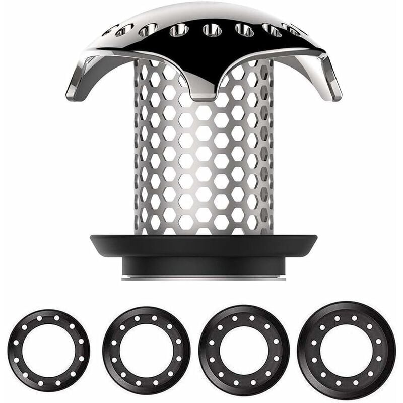 Linghhang - Haarfängerfilter für die Badewanne, Edelstahl-Abfluss-Haarfänger für die Badewanne, passend für Abflussgrößen von 3,5 cm bis 4,5 cm