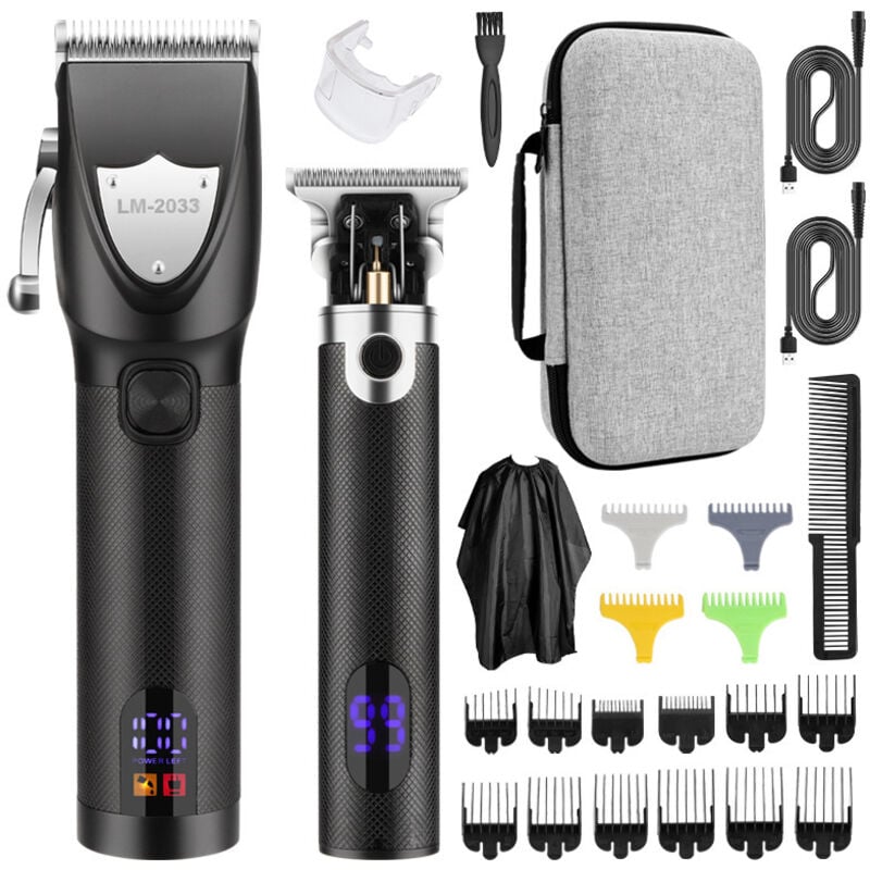 Haarschneider für Herren, Bartschneider für Männer mit USB-Kabel, Elektrorasierer, LED-Anzeige, 2-in-1-Set, professioneller Bart- und Haarschneider