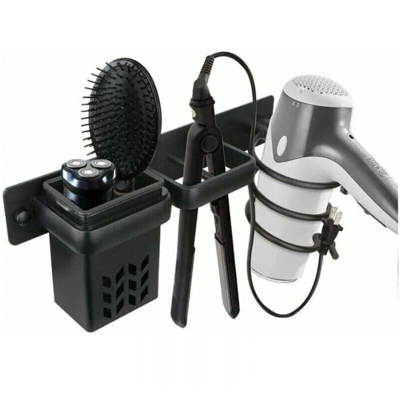 Haartrocknerhalter fürs Badezimmer, Zubehörset für Haarglätter-Organizer, professioneller Haartrocknerhalter aus Aluminium zur Wandmontage, Regal mit