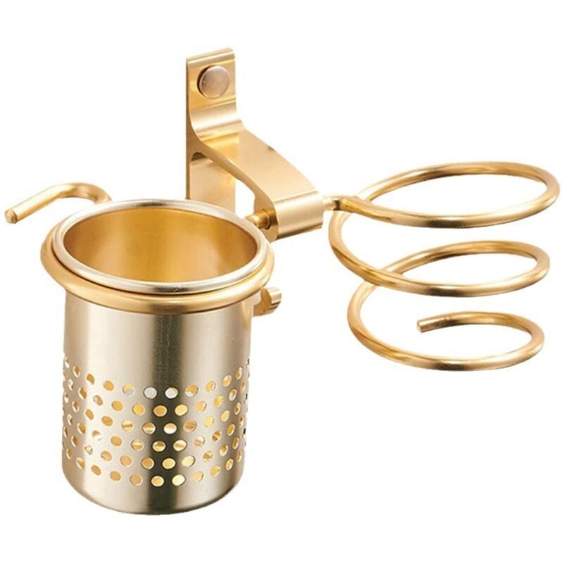Haartrocknerhalter mit Becher, Haartrocknerhalter zur Wandmontage, Mehrzweck-Haartrocknerhalter für Haarbürsten, Glätteisen, Glätteisen, Lockenstab