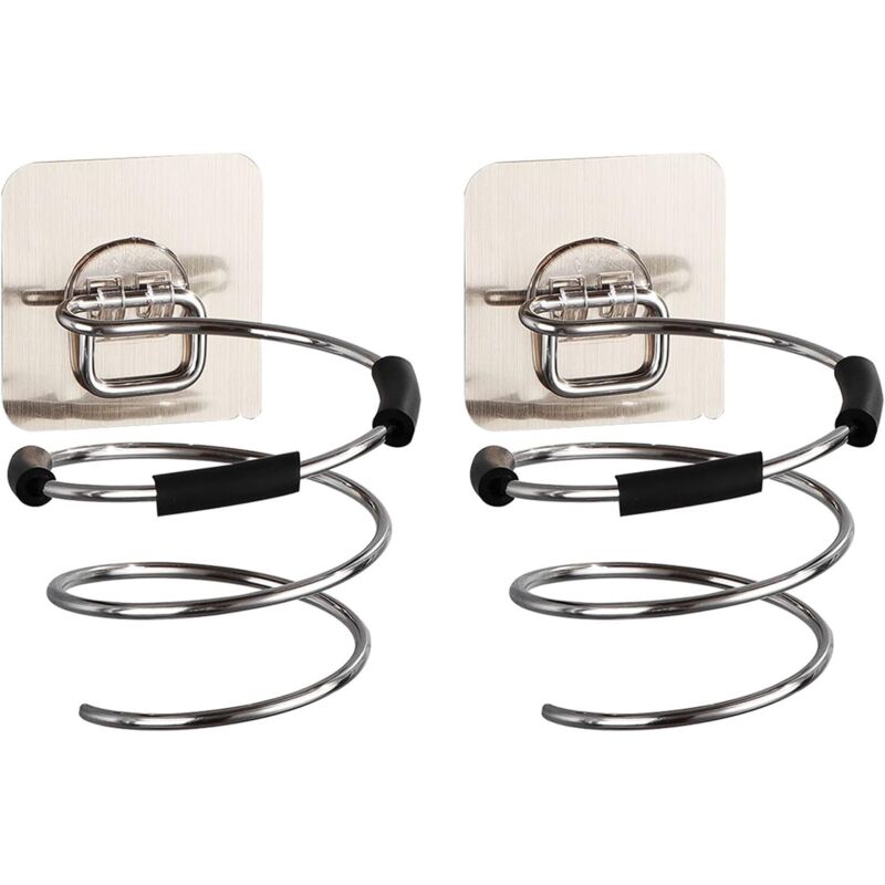 ZVD - Hair Dryer Holder, 2 Pieces Hair Straightener Holder, Hair Straightener Holder, Made of Stainless Steel, No Perforation, Load Resistant,