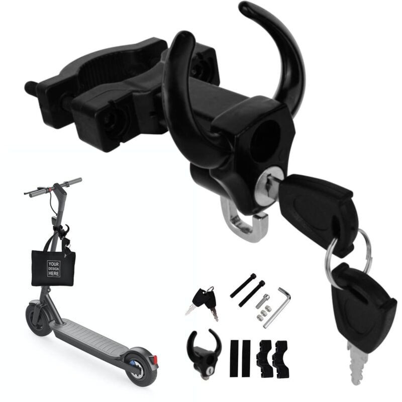 Haken für Elektroroller, Zubehör für Elektroroller mit Schloss und Schlüssel, Haken für Elektroroller mit Federung, Zubehör für Elektroroller
