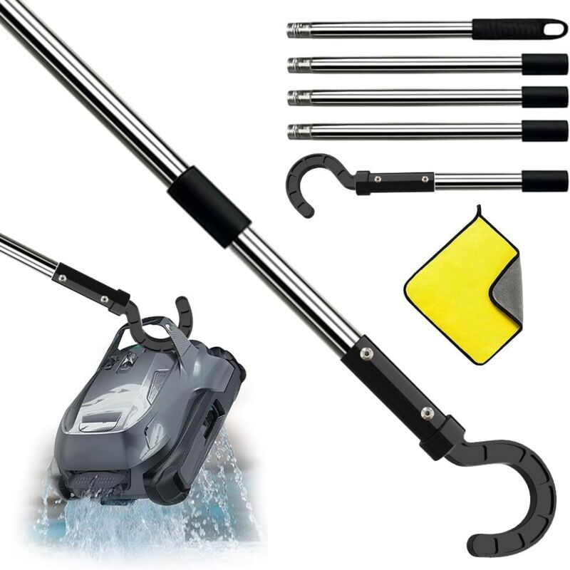 Haken für poolroboter, Poolhaken für Stangen mit Teleskopstange 183 cm, Pool Haken für Pool Saugroboter, Pool Reinigungszubehör Haken, Generisch