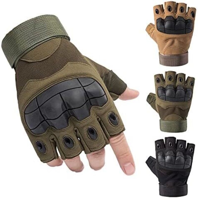 Halbfinger-Taktikhandschuhe für Paintball, Airsoft, Motorrad, Jagd, Radfahren, Schießen, Wandern, Camping, Armee, Boxen, Mountainbiken, Roller –