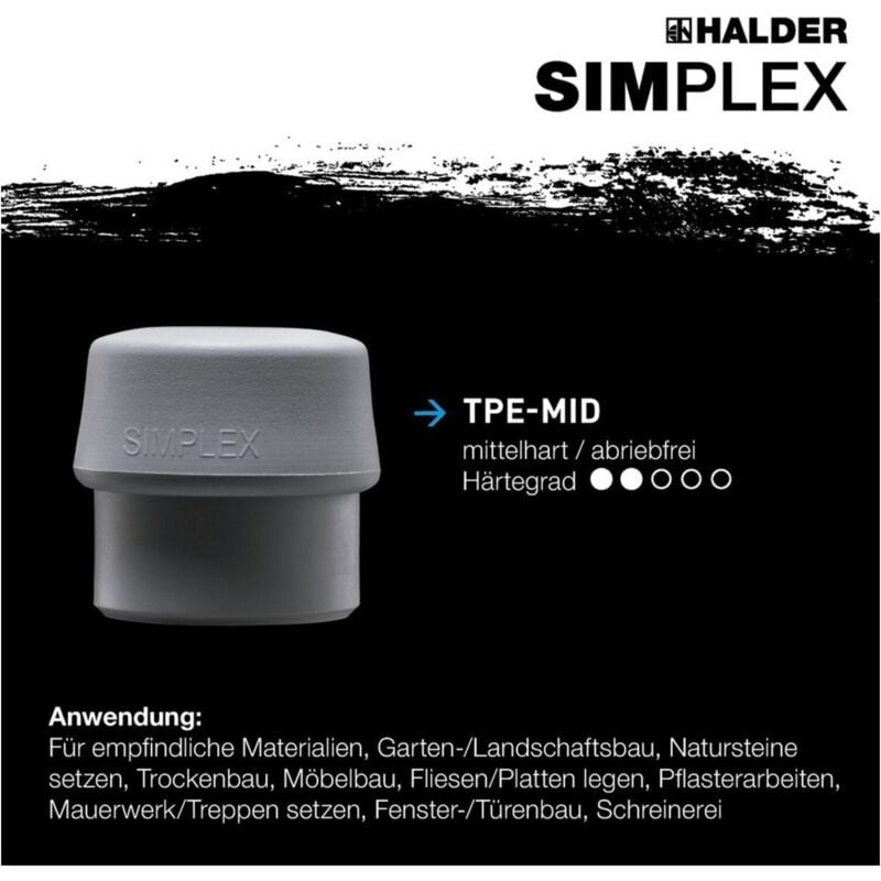 SIMPLEX-Einsatz, TPE-mid, grau D=80 mm 3203.080