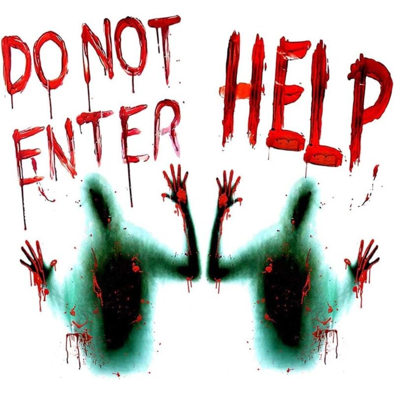 Halloween-Dekoration, 2 Stück Halloween-Fensteraufkleber, Halloween-Grusel-Dekoration für draußen, für Halloween-Home-Party-Dekoration YMYNY