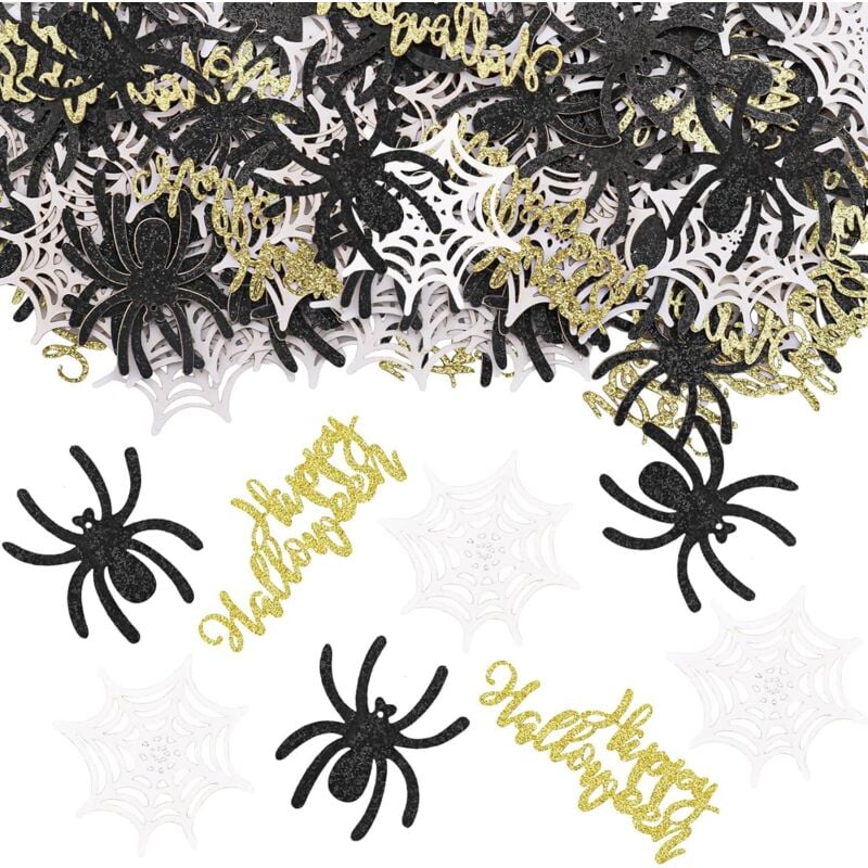 Halloween Deko Konfetti,100 Stück Halloween Dekoration Confetti,Spinne Streudeko Tisch Deko,Halloween Party Spinne Deko,Spinnennetze Tischdeko