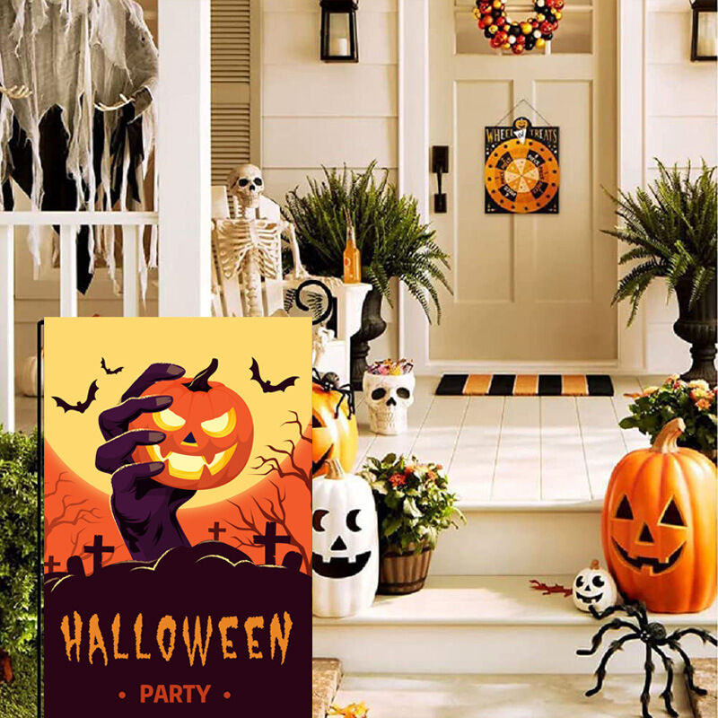Halloween-Flaggen, Halloween-Gartenflaggen, Halloween-Campingflaggen, Kürbis-Gartendekorations-Hängeflaggen