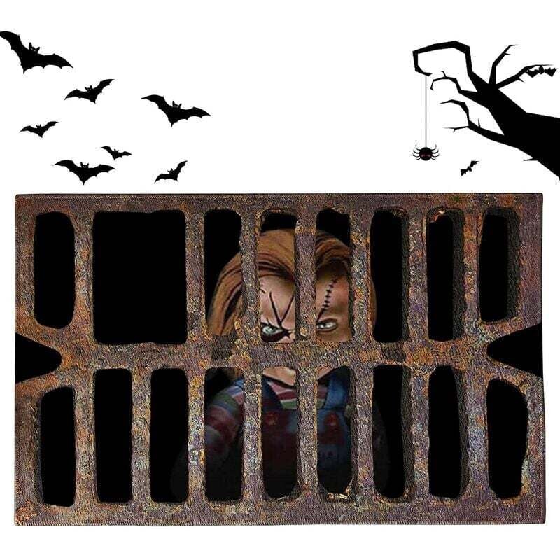 Halloween-Fußmatte mit Gruselfilmmotiv, Halloween-Fußmatte, Halloween-Fußmatte mit gruseligem Clown, Fußmatte für drinnen oder draußen