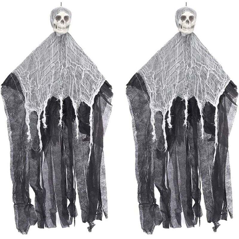 Halloween-Hängefigur: Sensenmann, 2er-Pack hängende Halloween-Skelett-Geister für gruselige Dekorationen, Dark Harvests