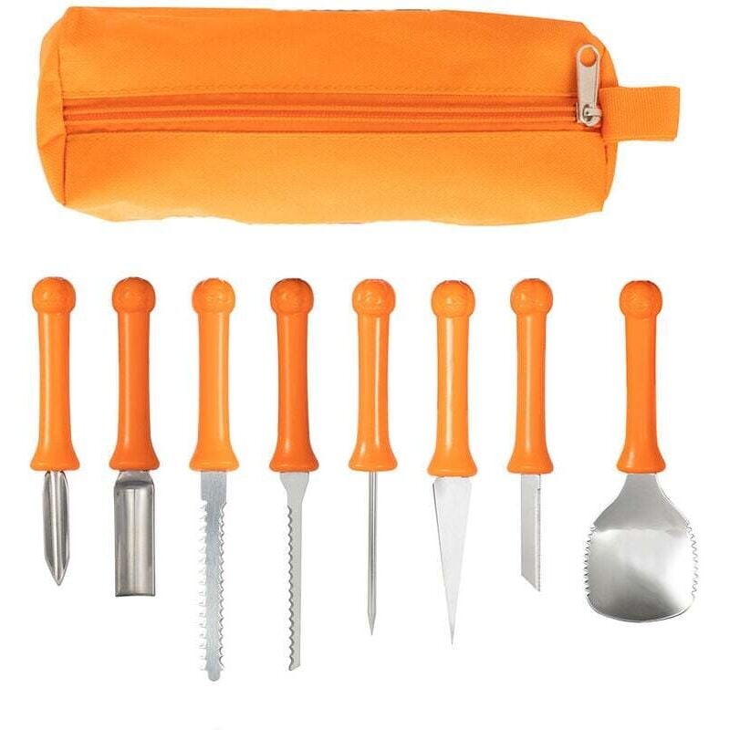 Halloween-Kürbis-Schnitzset, professionelles Kürbis-Schnitzmesser, Kürbis-Schnitzwerkzeuge aus Edelstahl für Halloween-Dekoration, Jack-O-Lantern,