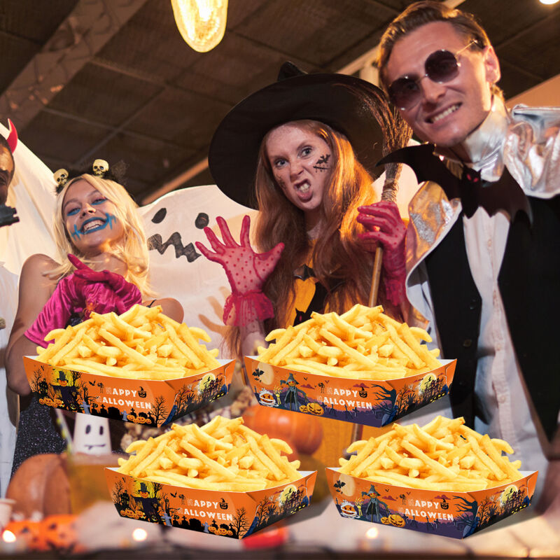 Halloween-Partydeko-Artikel, Einweggeschirr, Chipsbox, Snackbox, Pappschachtel, 12 Stück