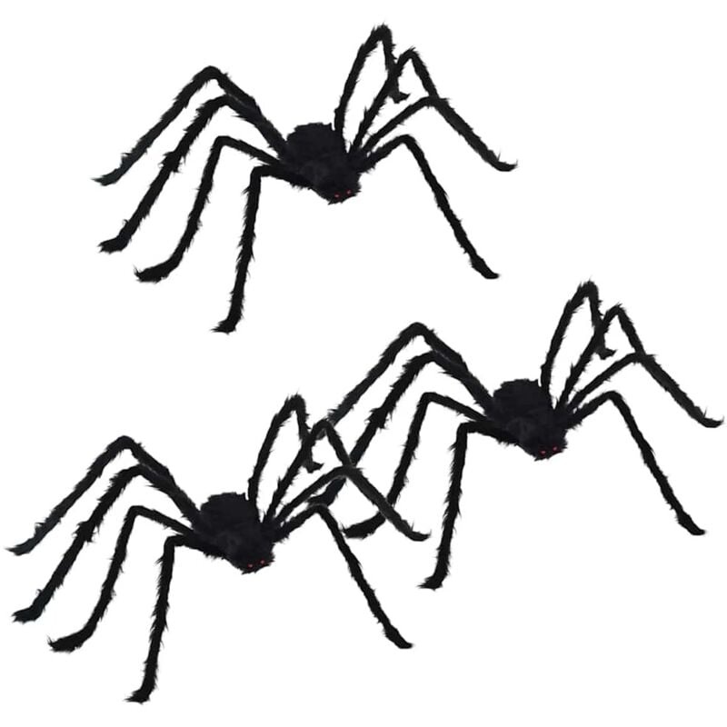 Halloween Spinnen Dekoration 3 pcs Schwarz 150 cm vidaXL