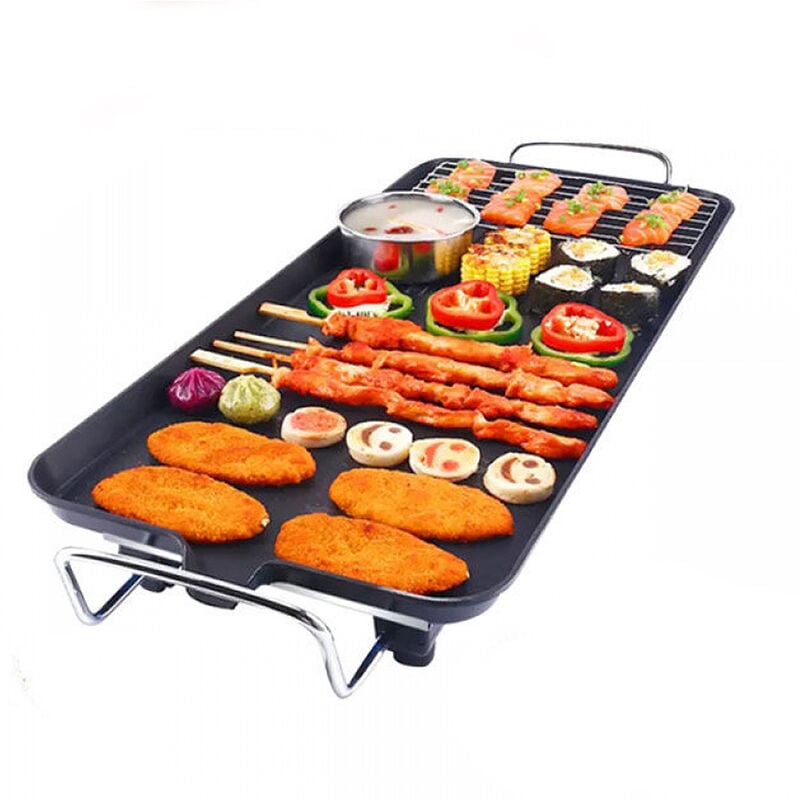 Elektrogrill Tischgrill Für Balkon, Kontaktgrill Elektro Barbecue Grill, Antihaftbeschichtung, grill Grillplatte,Tischgrill für Fleisch, Fisch und