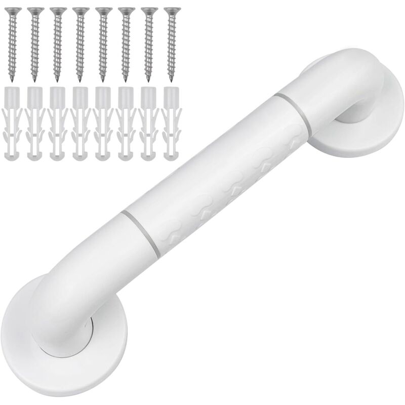 Haltegriffe für das Badezimmer für ältere Menschen, 30 cm Haltegriff für die Dusche, Haltegriff für die Dusche aus Edelstahl und Nylon,