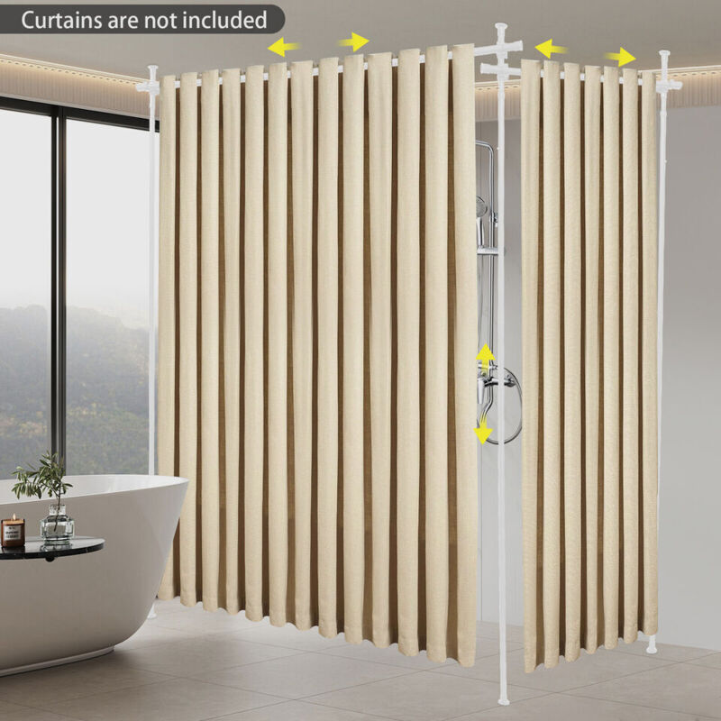 Halterung für Raumteiler, Vorhangstange, flexibel verstellbar, Vorhangstange für Raumteiler ohne Bohren, ohne Vorhänge.