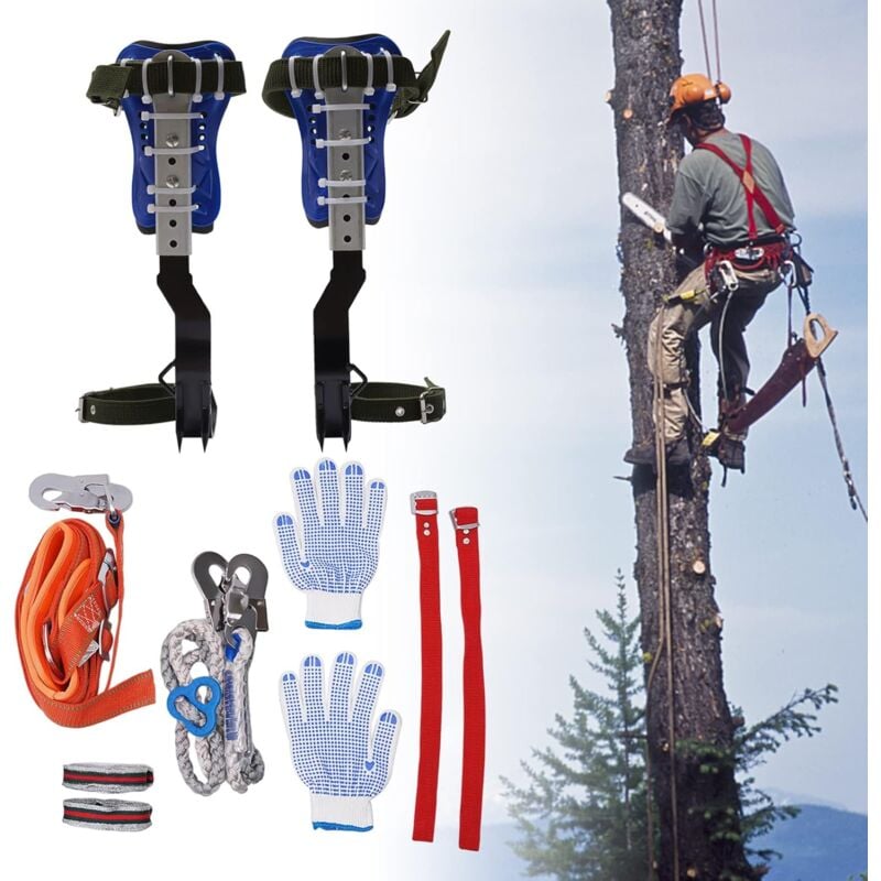 Halteseil Forst Steigeisen Spikes Kletter Werkzeug Baumklettern Ausrüstung Set Baum klettern Werkzeug Set