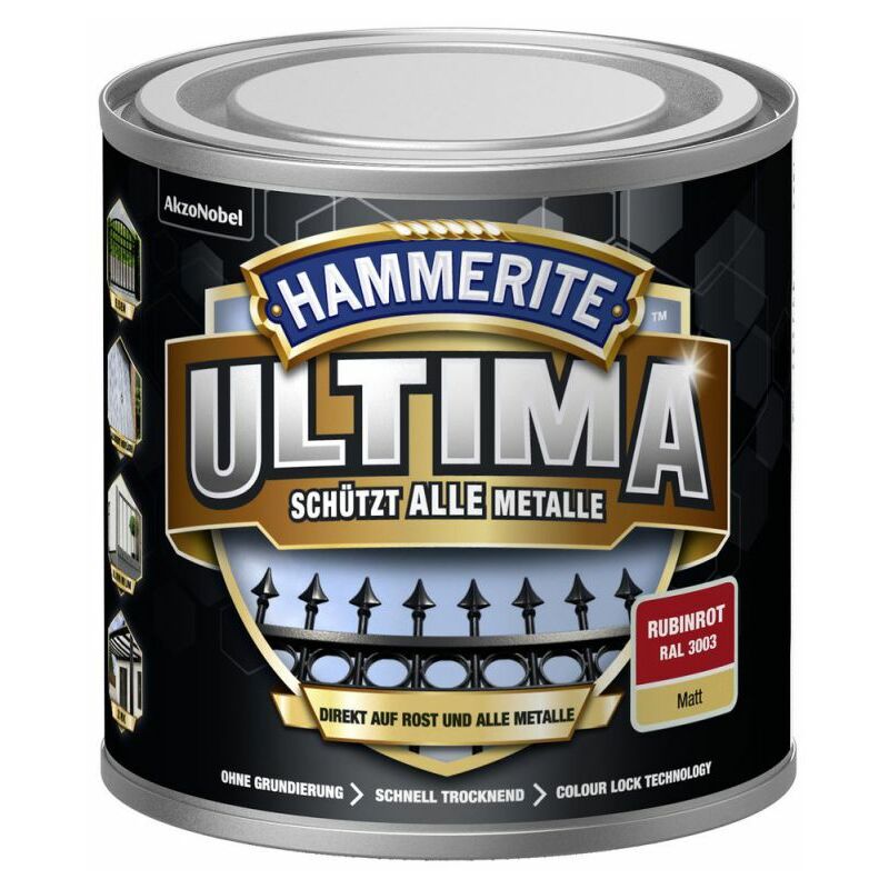 Metallschutz-Lack ultima Rubinrot Matt 250ml - 5379745 - Hammerite