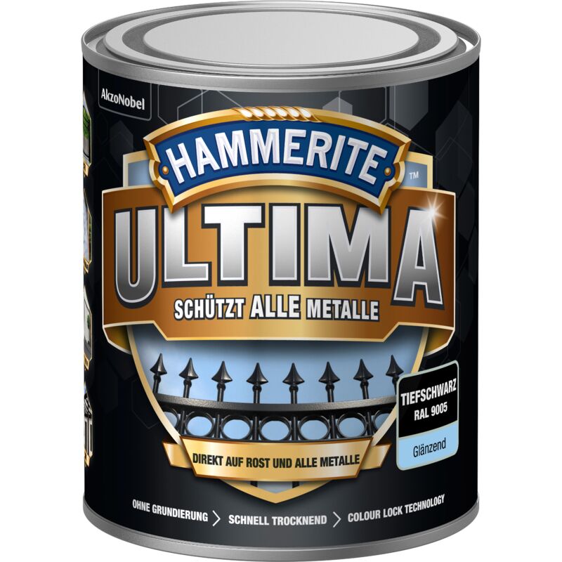 FP - hammerite Metallschutz-Lack ultima Tiefschwarz Glaenzend 750ml - 5379724
