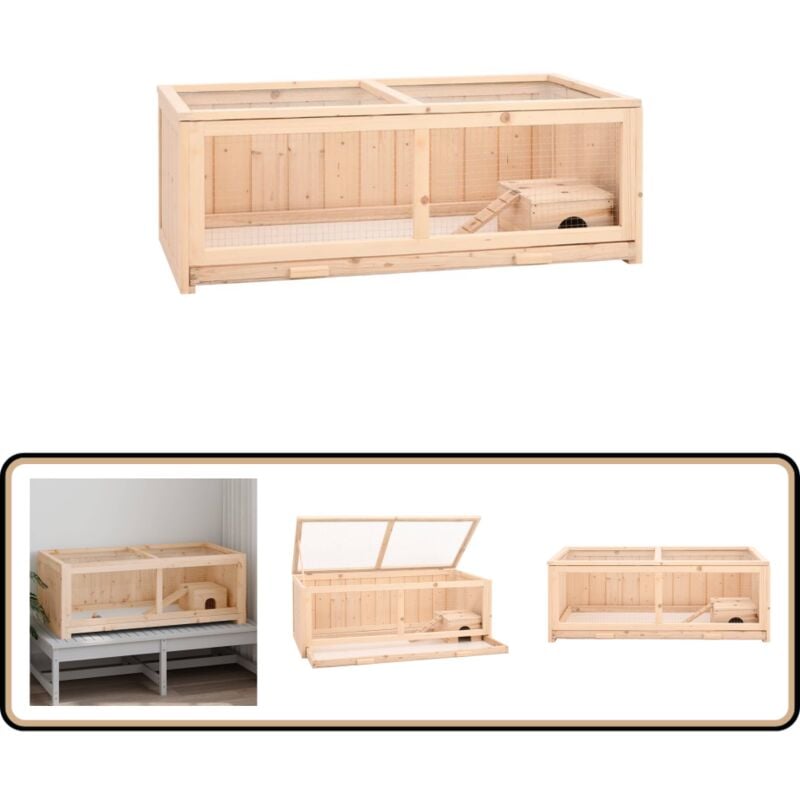 Hamsterkäfig 104x52x38 cm Massivholz Tanne - Hamsterkäfig - Holzkäfig - Kleintiere - Kaninchenstall - Mauskäfig