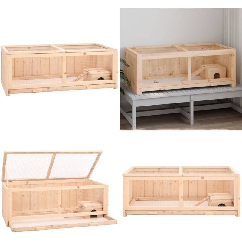 Hamsterkäfig 104x52x38 cm Massivholz Tanne - Hamsterkäfig - Holzkäfig - Kleintiere - Kaninchenstall - Mauskäfig - Home & Living