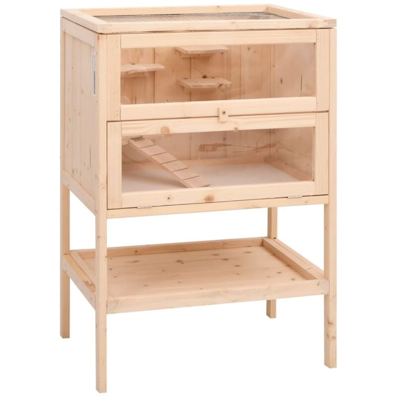 Hamsterkäfig 55x40x80 cm Massivholz Tanne - Vidaxl