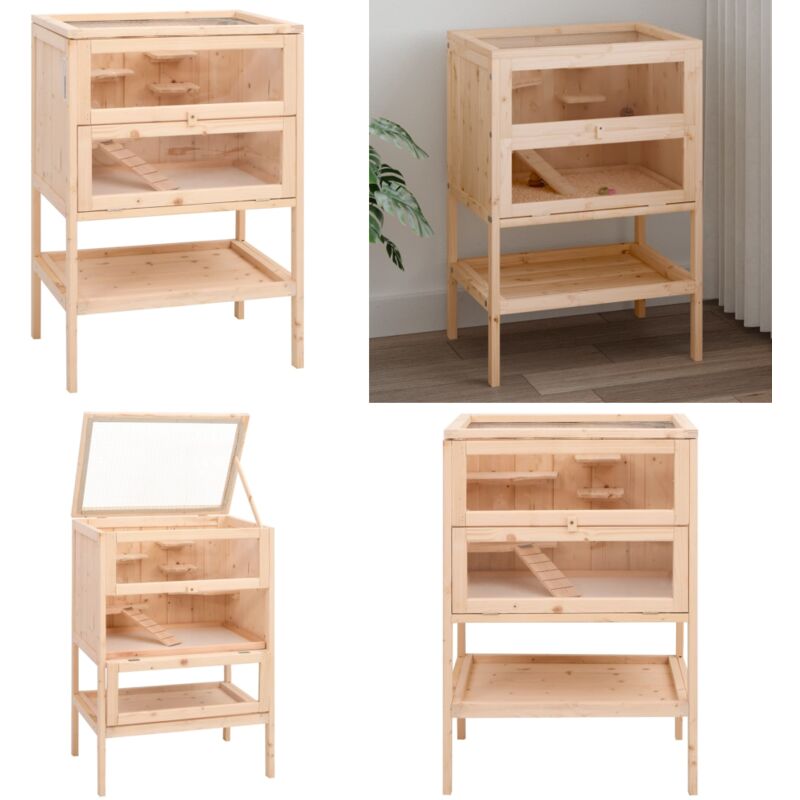 Hamsterkäfig 55x40x80 cm Massivholz Tanne - Hamsterkäfig - Kleintiere - Kaninchenstall - Mauskäfig - Vogelkäfig - Home & Living