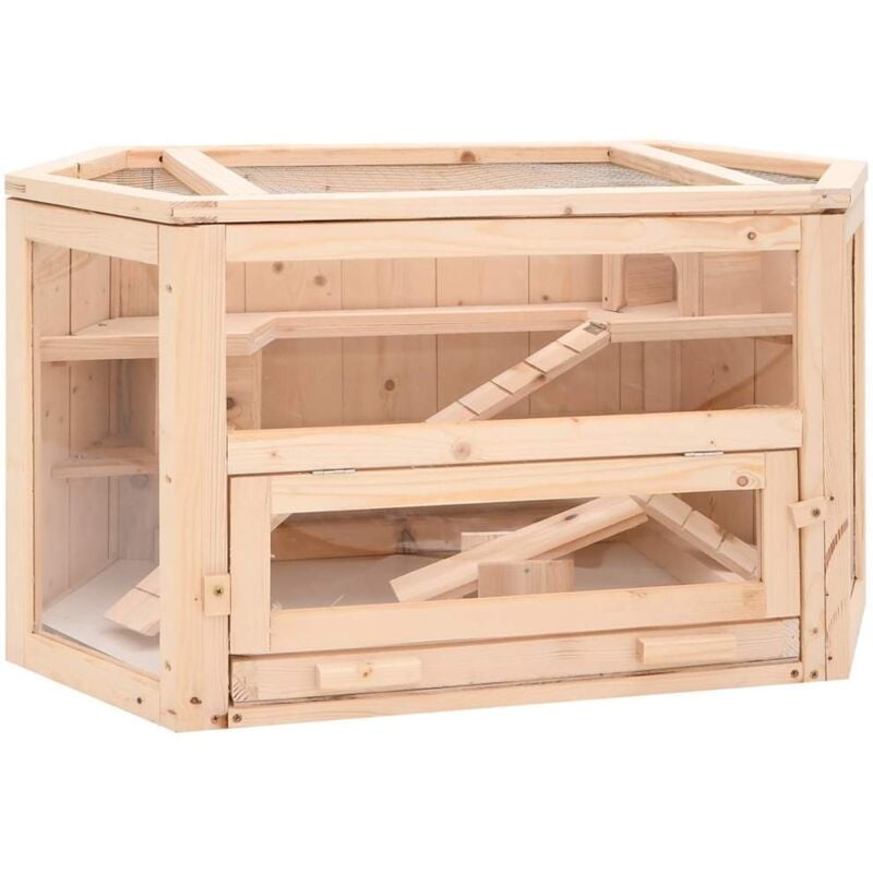 Hamsterkäfig 80x40x43 cm Massivholz Tanne Vidaxl