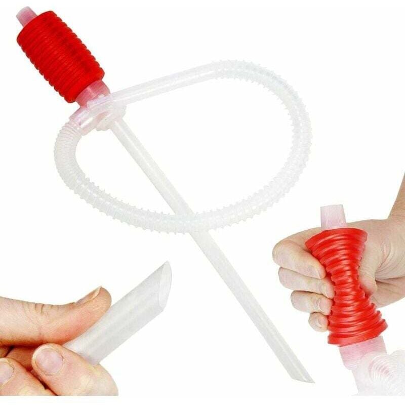 Hand-Siphonpumpe für Benzin, Kraftstoff oder Wasser zum Pumpen und Umfüllen von Flüssigkeiten – großer Siphon für Rasenmäher