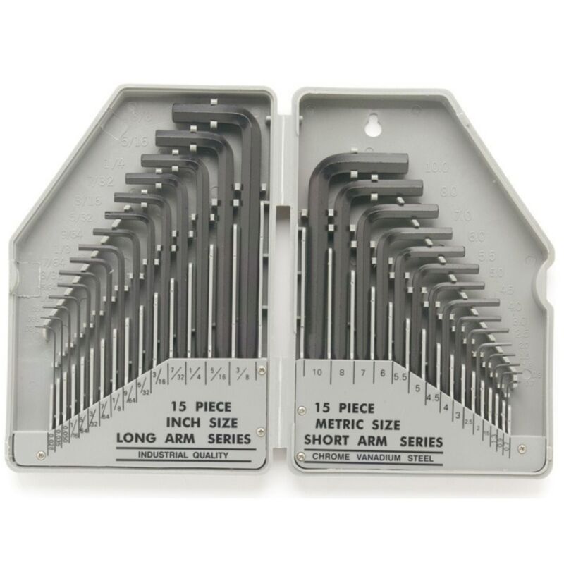 Toolland Inbusschlüsselset SAE Zoll/Metrisch 30-teilig, 6kantschlüssel Set, Allen Key, 30 Sechskantschlüssel mit Aufbewahrungsbox,