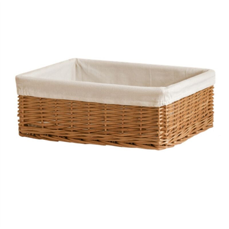 Handgewebter Aufbewahrungskorb – Weidenflechten für Küche, Spielzeug, Snacks, Kleinigkeiten, Organizer-Box, Home C