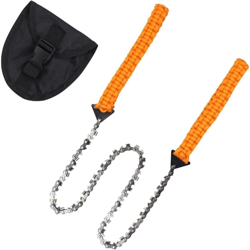 Handkettensäge aus Carbonstahl Kettensäge mit Gürteltasche Gartensäge AST Säge Taschensäge Drahtsäge für Camping Outdoor Survival Saw, Baum Holz