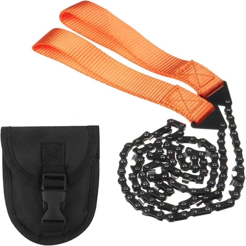 Handkettensäge, Survival-Kettensäge, Taschenkettensäge, Survival-Kettensäge, manuelle Kettensäge, Taschenkettensäge, mit Aufbewahrungstasche, für